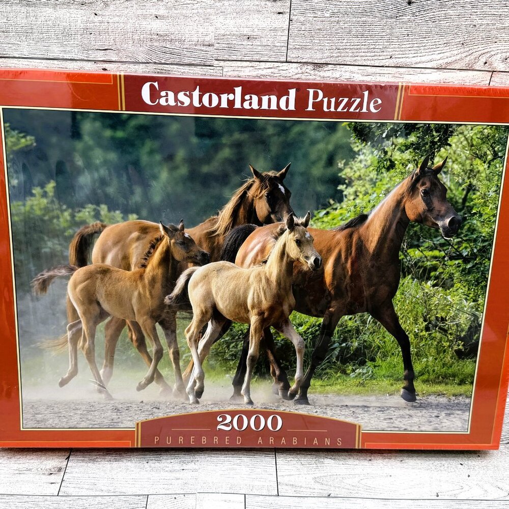 Brand New Sealed 2000 Piece Purebred Arabian Horses Castorland Puzzle